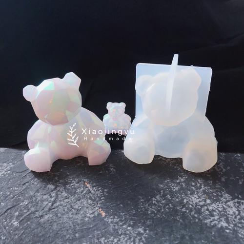 六只熊的网络 小鲸鱼DIY帕丁顿迷你几何熊硅胶模具评测