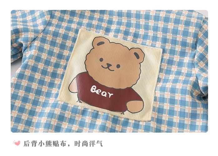 六只熊男宝宝秋装双层外套连体衣评测 可爱小熊爬服，温暖随行